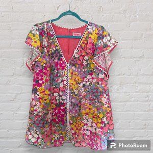 Kate Spade "Floral Dots" Blouse pink lace Sz XXL - NWT